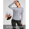 imageWomens Sun Shirts UPF 50 Long Sleeve UV Protection Shirt Lightweight Quick Dry Workout Hiking Tops for WomenWhiteDeep Sea Stripe
