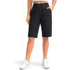imageG Gradual Womens 12quot Bermuda Long Shorts with Pockets High Waisted Stretch Knee Length Shorts for Women Summer WalkingBlack