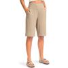 imageG Gradual Womens 12quot Bermuda Long Shorts with Pockets High Waisted Stretch Knee Length Shorts for Women Summer WalkingKhaki