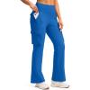imageG Gradual Womens 6 Pockets High Waist Yoga Pants Stretch Cargo Flare Leggings for Fitness Travel Casual WearRoyal Blue