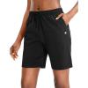 imageG Gradual Womens Bermuda Shorts Jersey Shorts with Deep Pockets 7quot Long Shorts for Women Lounge Walking AthleticBlack