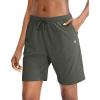 imageG Gradual Womens Bermuda Shorts Jersey Shorts with Deep Pockets 7quot Long Shorts for Women Lounge Walking AthleticDark Green