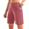 imageG Gradual Womens High Waisted 9quot Bermuda Shorts with Zipper Pockets Athletic Workout Long Shorts for Women Knee LengthBriar Rose