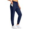 imageG Gradual Womens Sherpa Fleece Lined Pants with Zipper Pockets Winter Warm Joggers High Waisted Fleece SweatpantsNavy