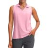 imageG Gradual Womens Sleeveless Golf Polo Shirts Tennis Quick Dry Collared Tank Tops VNeck Polos for WomenPink