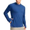 imageMens Sun Protection Shirts UPF 50 Long Sleeve Hoodie with 2 Pockets UV SPF Fishing Hiking Rash Guard ShirtsRoyal Blue