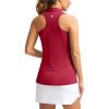 imageWomens Sleeveless Golf Shirt Zip Up Quick Dry Collared Tank Tops Racerback Tennis Athletic Polo Shirts for WomenRed