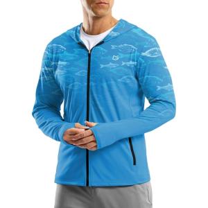 imageG Gradual Mens UPF 50 Sun Protection Hoodie Jacket Lightweight Full Zip Hoodies Long Sleeve Shirts for Men Hiking FishingBlue Fish
