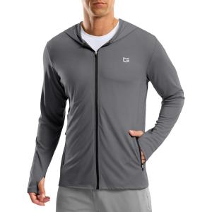 imageG Gradual Mens UPF 50 Sun Protection Hoodie Jacket Lightweight Full Zip Hoodies Long Sleeve Shirts for Men Hiking FishingDark Grey