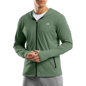 imageG Gradual Mens UPF 50 Sun Protection Hoodie Jacket Lightweight Full Zip Hoodies Long Sleeve Shirts for Men Hiking FishingGreen