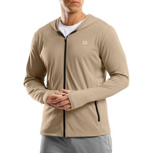 imageG Gradual Mens UPF 50 Sun Protection Hoodie Jacket Lightweight Full Zip Hoodies Long Sleeve Shirts for Men Hiking FishingKhaki