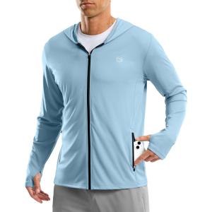 imageG Gradual Mens UPF 50 Sun Protection Hoodie Jacket Lightweight Full Zip Hoodies Long Sleeve Shirts for Men Hiking FishingLight Blue