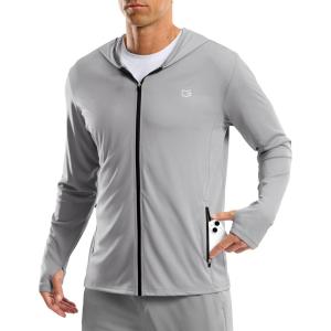 imageG Gradual Mens UPF 50 Sun Protection Hoodie Jacket Lightweight Full Zip Hoodies Long Sleeve Shirts for Men Hiking FishingLight Grey
