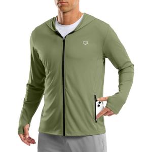 imageG Gradual Mens UPF 50 Sun Protection Hoodie Jacket Lightweight Full Zip Hoodies Long Sleeve Shirts for Men Hiking FishingOlive