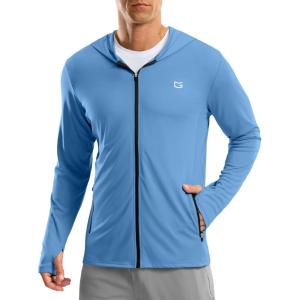 imageG Gradual Mens UPF 50 Sun Protection Hoodie Jacket Lightweight Full Zip Hoodies Long Sleeve Shirts for Men Hiking FishingSky Blue