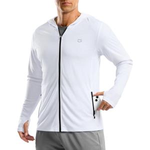 imageG Gradual Mens UPF 50 Sun Protection Hoodie Jacket Lightweight Full Zip Hoodies Long Sleeve Shirts for Men Hiking FishingWhite