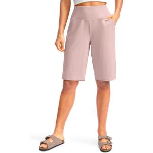 imageG Gradual Womens 12quot Bermuda Long Shorts with Pockets High Waisted Stretch Knee Length Shorts for Women Summer WalkingHeartbeat Pink
