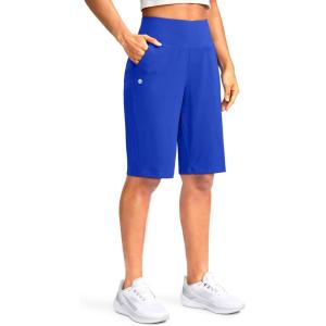 imageG Gradual Womens 12quot Bermuda Long Shorts with Pockets High Waisted Stretch Knee Length Shorts for Women Summer WalkingRoyal Blue