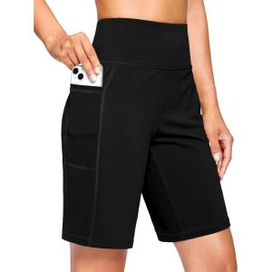imageG Gradual Womens 9quot Bermuda Long Shorts with Pockets High Waisted Athletic Knee Length Shorts for Women Walking WorkoutBlack