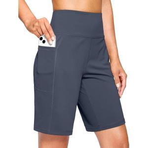 imageG Gradual Womens 9quot Bermuda Long Shorts with Pockets High Waisted Athletic Knee Length Shorts for Women Walking WorkoutDusty Blue