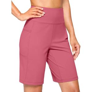 imageG Gradual Womens 9quot Bermuda Long Shorts with Pockets High Waisted Athletic Knee Length Shorts for Women Walking WorkoutVelvet Dust