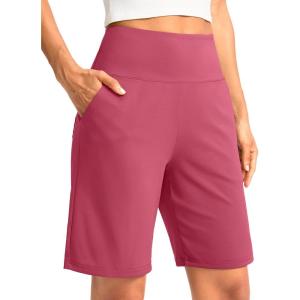 imageG Gradual Womens Bermuda Long Shorts with Pockets 9quot High Waisted Knee Length Shorts for Women Walking Athletic WorkoutBriar Rose