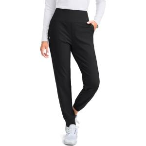 imageG Gradual Womens Fleece Lined Joggers High Waisted Water Resistant Thermal Hiking Pants Cold Weather Sweatpants with PocketsBlack