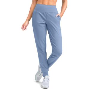 imageG Gradual Womens Fleece Lined Joggers High Waisted Water Resistant Thermal Hiking Pants Cold Weather Sweatpants with PocketsDemin Blue