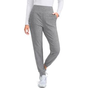 imageG Gradual Womens Fleece Lined Joggers High Waisted Water Resistant Thermal Hiking Pants Cold Weather Sweatpants with PocketsGrey Heather