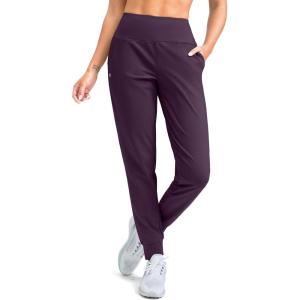 imageG Gradual Womens Fleece Lined Joggers High Waisted Water Resistant Thermal Hiking Pants Cold Weather Sweatpants with PocketsPurple