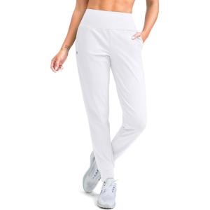 imageG Gradual Womens Fleece Lined Joggers High Waisted Water Resistant Thermal Hiking Pants Cold Weather Sweatpants with PocketsWhite