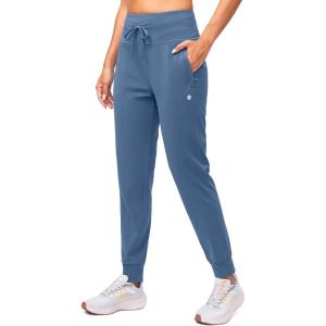 imageG Gradual Womens Fleece Lined Joggers High Waisted Water Resistant Thermal Winter Sweatpants Running Hiking PocketsBlue