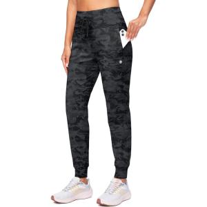 imageG Gradual Womens Fleece Lined Joggers High Waisted Water Resistant Thermal Winter Sweatpants Running Hiking PocketsGrey Camo