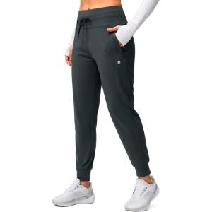 imageG Gradual Womens Fleece Lined Joggers High Waisted Water Resistant Thermal Winter Sweatpants Running Hiking PocketsMelanite