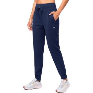 imageG Gradual Womens Fleece Lined Joggers High Waisted Water Resistant Thermal Winter Sweatpants Running Hiking PocketsNavy