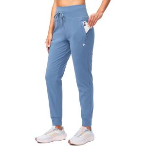 imageG Gradual Womens Fleece Lined Joggers High Waisted Water Resistant Thermal Winter Sweatpants Running Hiking PocketsSlate Blue