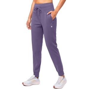 imageG Gradual Womens Fleece Lined Joggers High Waisted Water Resistant Thermal Winter Sweatpants Running Hiking PocketsVintage Purple