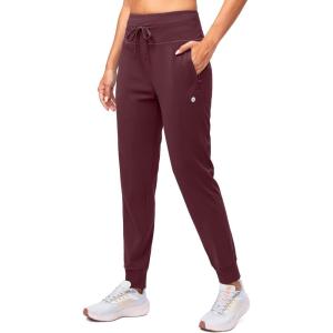 imageG Gradual Womens Fleece Lined Joggers High Waisted Water Resistant Thermal Winter Sweatpants Running Hiking PocketsWine