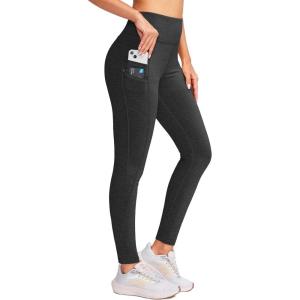 imageG Gradual Womens Fleece Lined Winter Leggings with Pockets Water Resistant High Waisted Thermal Warm Pants Running HikingCharcoal