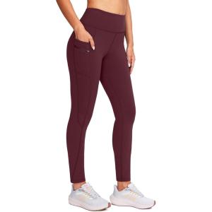 imageG Gradual Womens Fleece Lined Winter Leggings with Pockets Water Resistant High Waisted Thermal Warm Pants Running HikingCwine