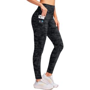 imageG Gradual Womens Fleece Lined Winter Leggings with Pockets Water Resistant High Waisted Thermal Warm Pants Running HikingGrey Camo