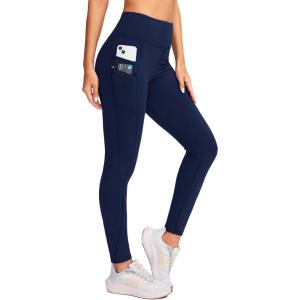 imageG Gradual Womens Fleece Lined Winter Leggings with Pockets Water Resistant High Waisted Thermal Warm Pants Running HikingNavy