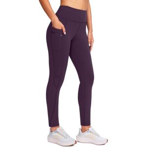 imageG Gradual Womens Fleece Lined Winter Leggings with Pockets Water Resistant High Waisted Thermal Warm Pants Running HikingPurple