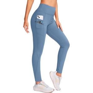 imageG Gradual Womens Fleece Lined Winter Leggings with Pockets Water Resistant High Waisted Thermal Warm Pants Running HikingSlate Blue