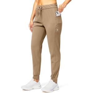 imageG Gradual Womens Joggers Pants with Zipper Pockets Stretch Tapered Athletic Joggers for Women Lounge Jogging WorkoutDark Khaki