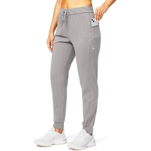 imageG Gradual Womens Joggers Pants with Zipper Pockets Stretch Tapered Athletic Joggers for Women Lounge Jogging WorkoutLight Grey