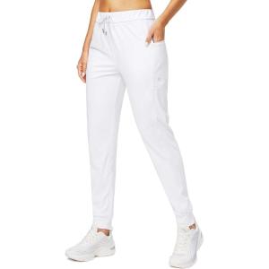 imageG Gradual Womens Joggers Pants with Zipper Pockets Stretch Tapered Athletic Joggers for Women Lounge Jogging WorkoutWhite