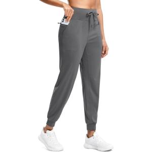 imageG Gradual Womens Joggers Zip Pockets Drawstring Gym Sweatpants High Waisted Tapered Pants for Workout Travel LoungeCharcoal