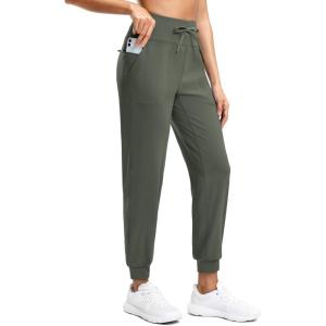 imageG Gradual Womens Joggers Zip Pockets Drawstring Gym Sweatpants High Waisted Tapered Pants for Workout Travel LoungeGrey Sage