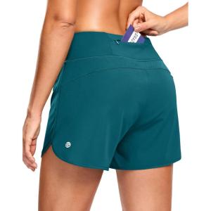 imageG Gradual Womens Running Shorts with Mesh Liner 3quot Workout Athletic Shorts for Women with Phone PocketsBorealis Green